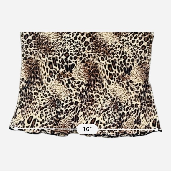 Choices casual accordion leopard print sleeveless top tank Medium brown black - Picture 10 of 11